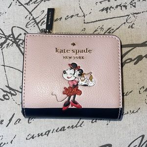 Kate Spade Minnie Mouse L- Zip Bifold Wallet